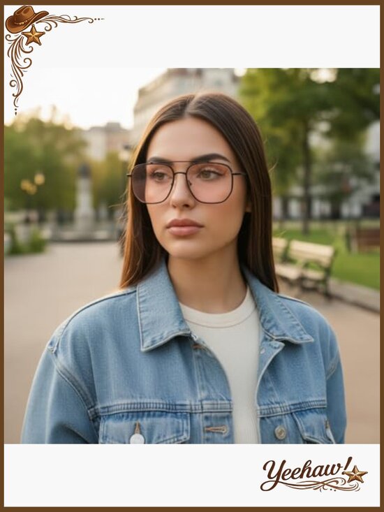 Retro Aviator Square Metal Frame Sunglasses UV Protection Lightweight Unisex